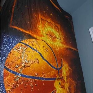 Flaming Basketball Duvet Cover Set